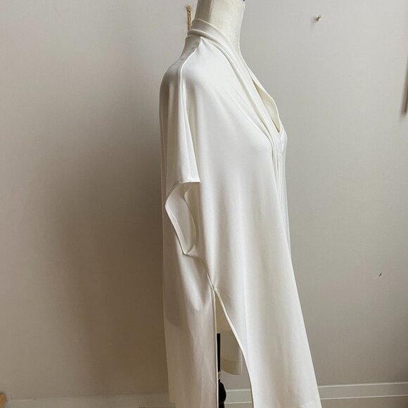 BRIAN Bailey New Ivory V-Neck Poncho Tunic Small - Picture 2 of 7